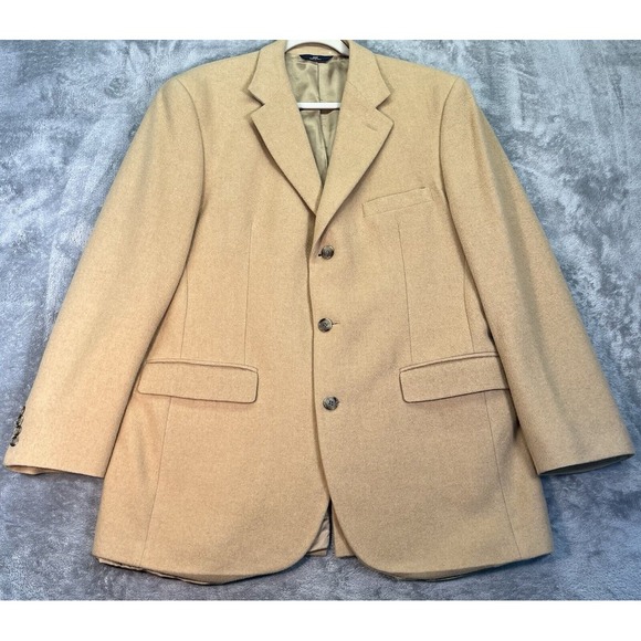 VTG Brooks Brothers 346 Camel Hair Sport Coat Blazer Mens Size 42 Long Tan‎ READ - Picture 1 of 16